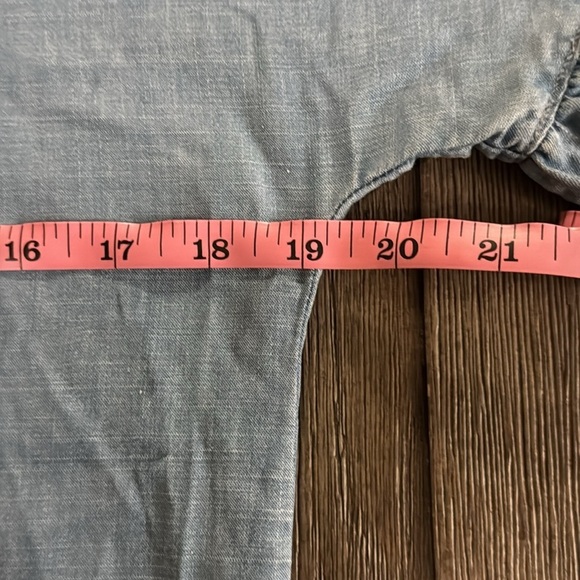 Vineyard Vines Chambray Flutter Sleeve Lace Up Denim Dress‎ Summer Evening - Picture 10 of 11